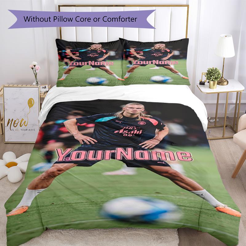 Haaland 270 Customize Your Name Bedding Set Breathable Duvet Cover with Pillowcases Home Decoration Birthday Gift