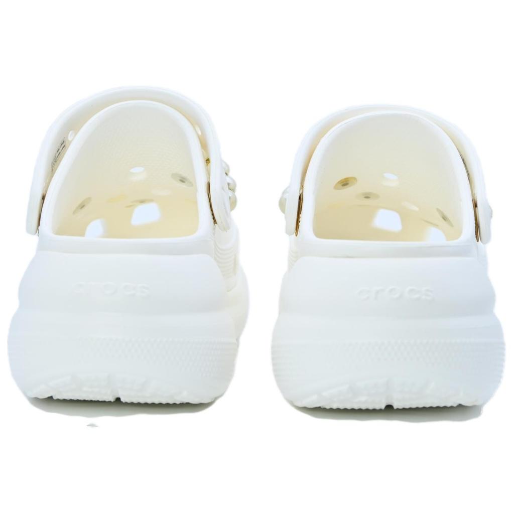 Crocs Crush Clog Baroque Pearl EVA Exquisite Simple Puff Shoes for men and women in white and silver