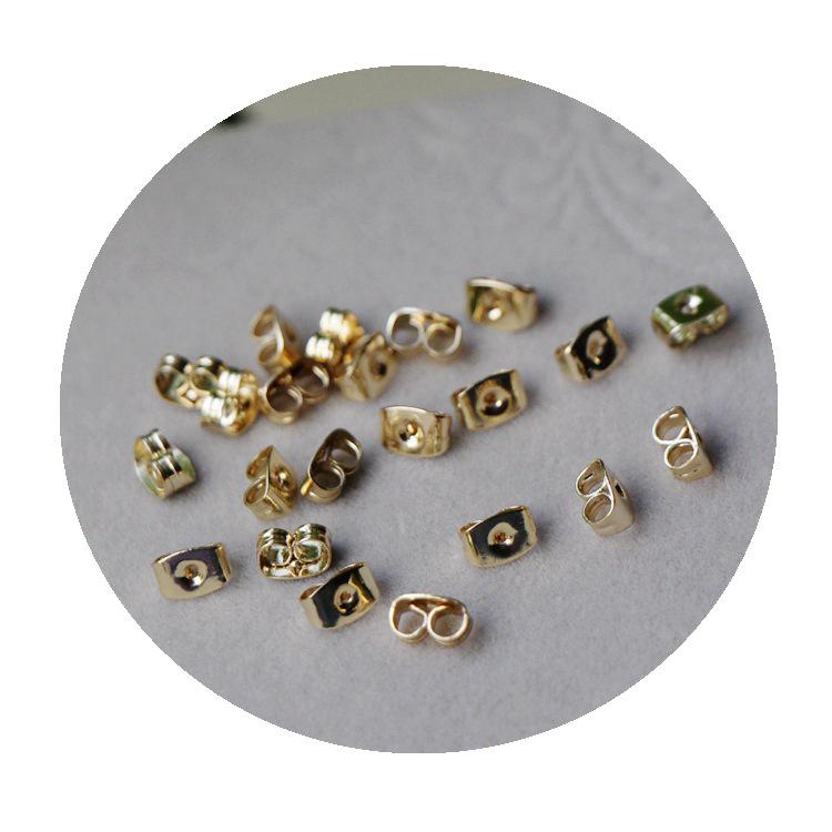 Позолоченные 14K заглушки для серег и серьги-пусеты, сохраняющие цвет, ювелирные аксессуары для DIY-дизайнов ручной работы