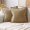 Herbst Rost Dekorative Kissenhülle für Sofa Bett Akzentkissenhülle Breitseitig Gestreift Patchwork Weiche Cord Kissenbezüge