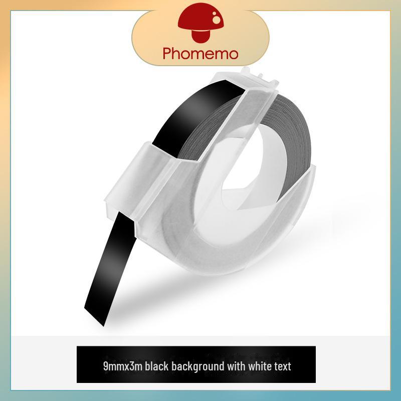 Phomemo E975 Embossed Label Tape, 9mm Color 3D Ribbon Stickers.