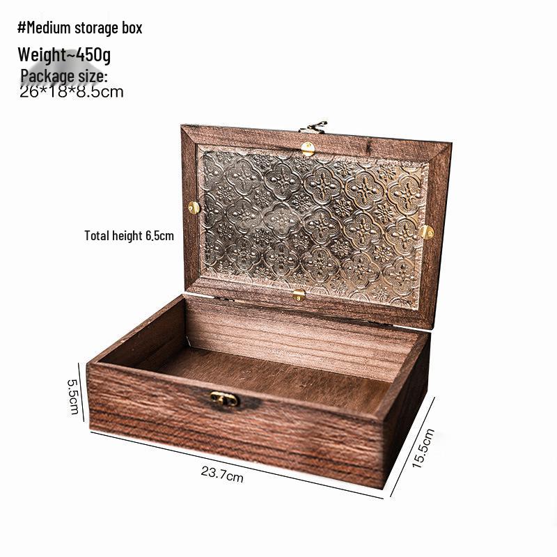 Nordic Wooden Begonia Glass Jewelry Storage Box Ornament