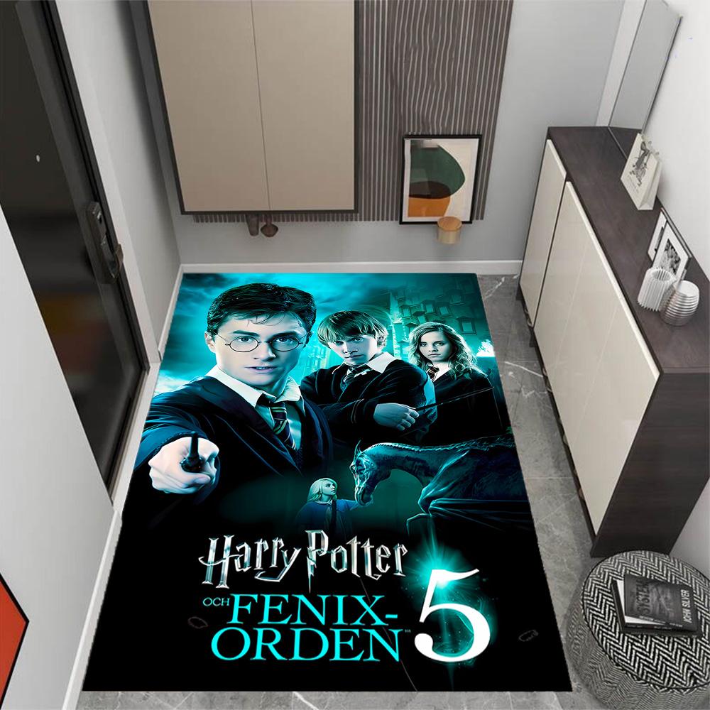 Harry Potter Hogwarts Themed Anti-Slip Rugs - Polyester Home Decor, Suitable for Bedrooms, Living Rooms, Doorways, Studios, and Decorations