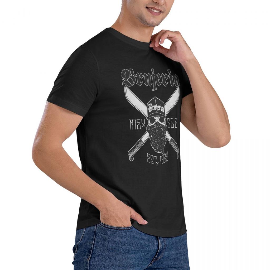 Brujeria Band Metall Herren T-Shirts Baumwoll Tops Sommer Vintage Kurzarm T-Shirt Rundhals Mode Print T-Shirt Große Größe