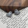 5pcs Super Sparkling Heart Shaped Copper Zircon Buttons Fashion Women's Cardigan Sweater Shirt