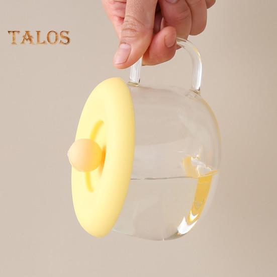 Silicone Cup Lid with Ball-shaped Handle Spoon Holder Food Grade Heat Resistant Dustproof Airtight Universal Round Teacup Glass Mug Cover