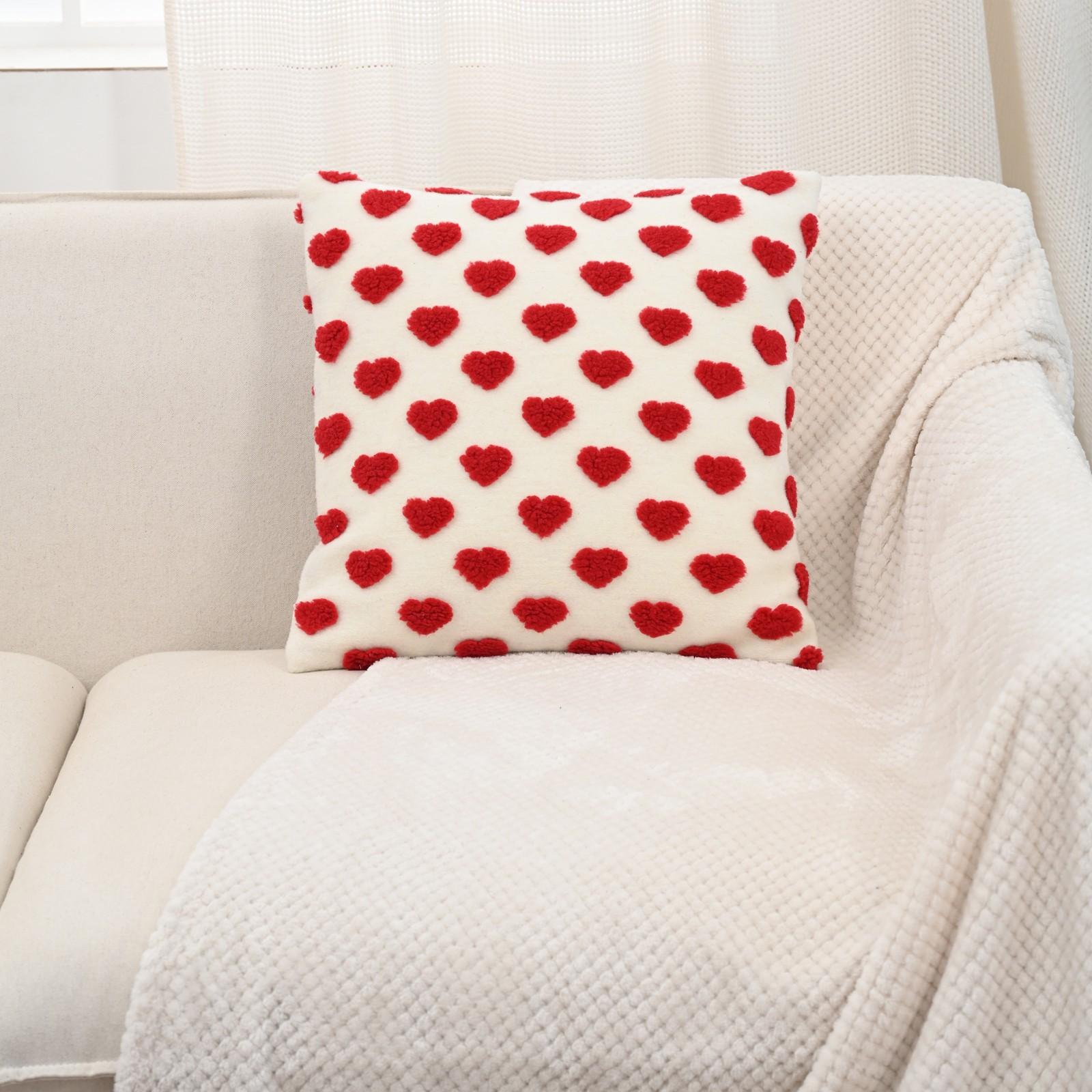 

День святого Валентина вышитая плюшевая подушка с сердечком любви и милым трехмерным узором One Size