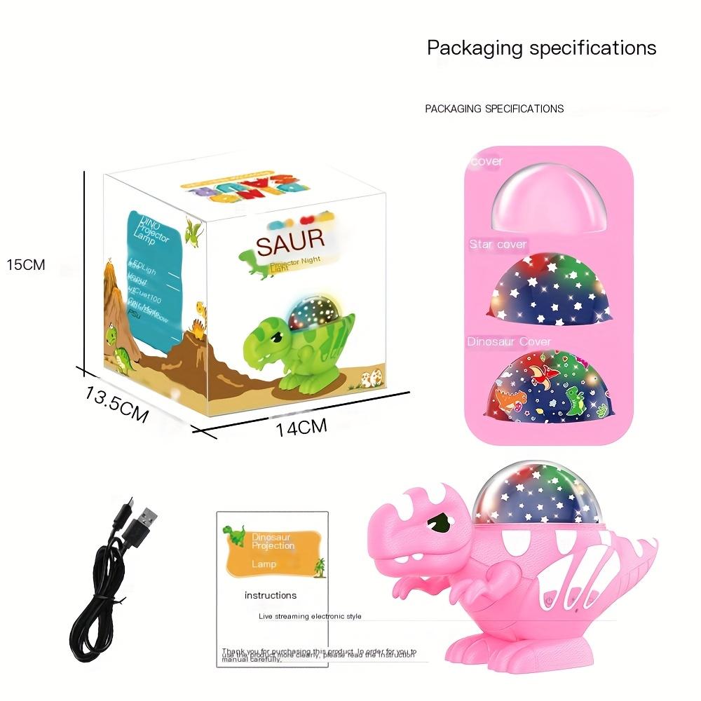 Dinosaur Night Light Projector USB Powered No Battery Needed, for Bedroom Ambiance Creative Dinosaur Themed LED Lamp with 360° Panoramic Projection