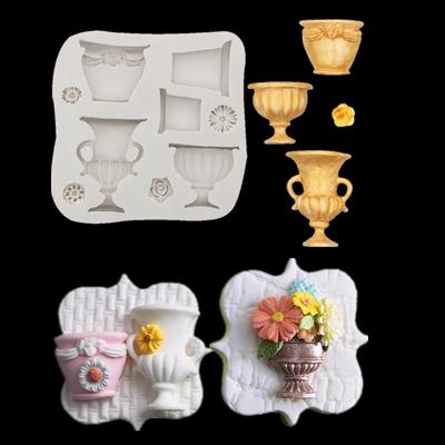 Květináč Pohár Silikonová forma DIY Fondánová Dortová Hranice Dekorovací Nástroj Čokoláda Gumpaste Pryskyřičná Hlina Forma Nástroj na Pečení Cupcaků