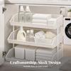Versatile Freestanding Storage Rack with Raised Rails Space-Efficient Mesh Shelf