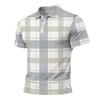 Men Loose Fit Casual Plaid Print Short Sleeve Polo Shirt with Turn Down Collar for Everyday Comfort Style