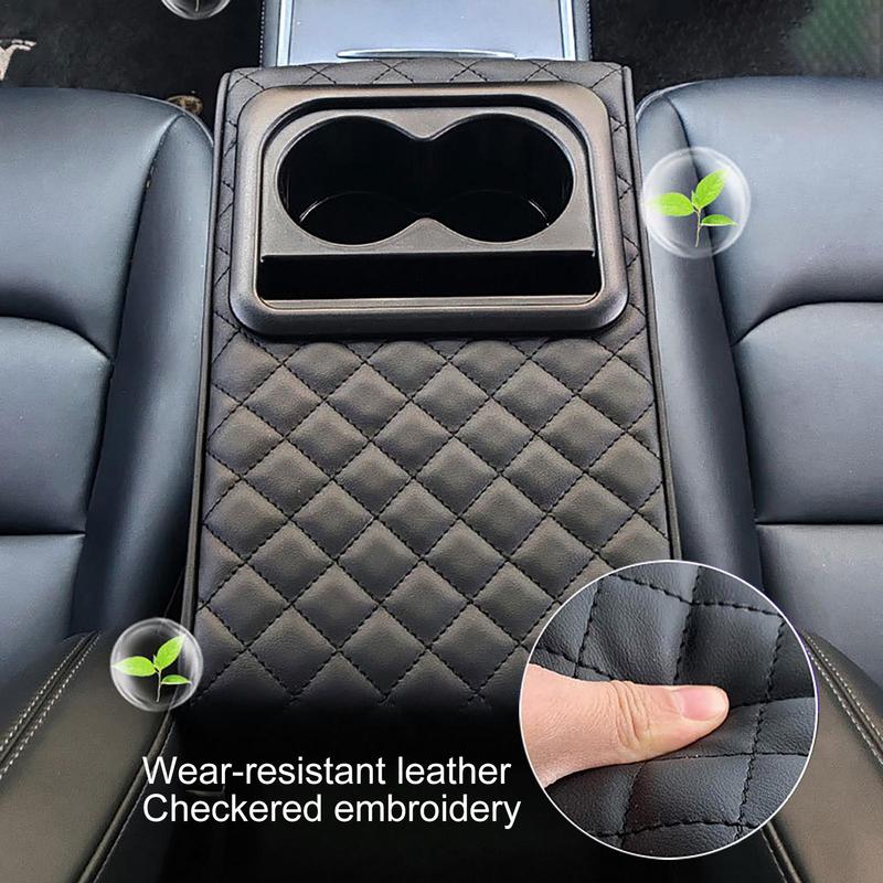 Center Console Armrest Pillow PU Leather Armrest Cushion Pads Portable Waterproof Car Armrest Cover Height Pad Car Accessories