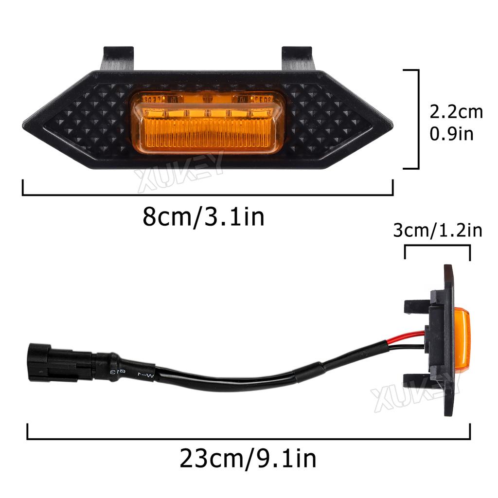 4x 12V Amber Front Grille Lamp Orange LED Light with Wiring Harness Kit For Toyota RAV4 XA50 2019 2020 2021 2022 2023 Hybrid XLE