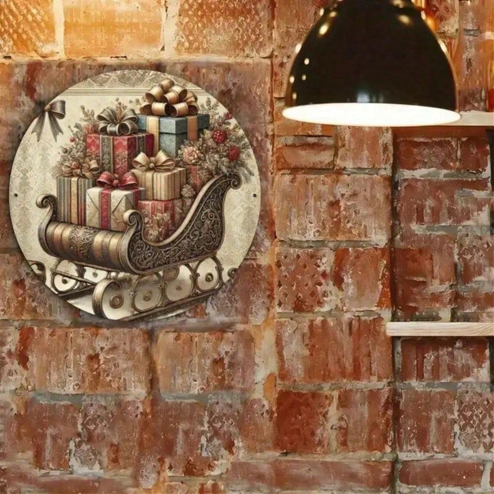 2D Highland Cow Sign Waterproof Metal Wall Art 8x8 Inch Farmhouse Decor