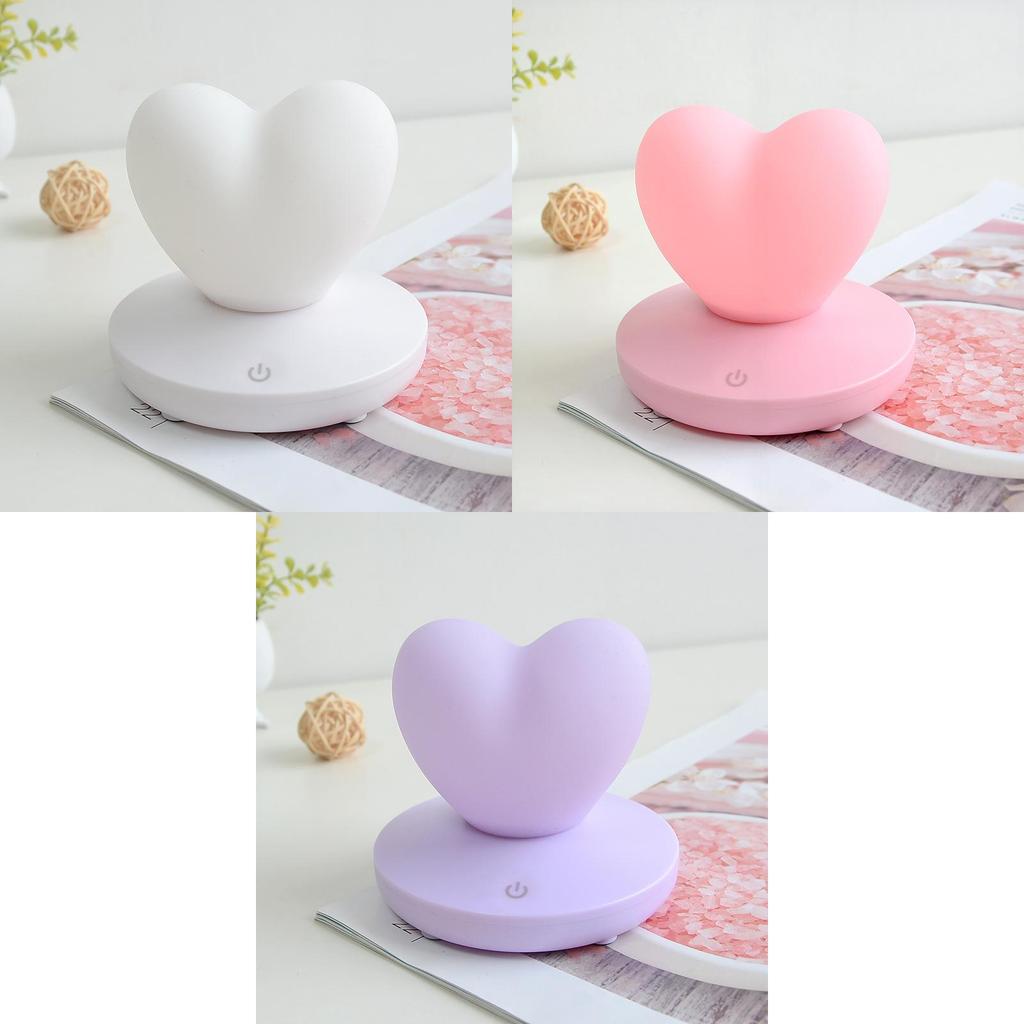Love Heart Shaped Night Light Usb Rechargeable Soft Light Eye Protection Romantic Atmosphere Lamp Creative Style