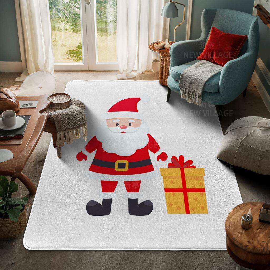 House Entrance Carpet Home Door Mat Living Room Bath Foot Bathroom Non-slip Water Absorption Rugs Bath Merry Christmas Winter