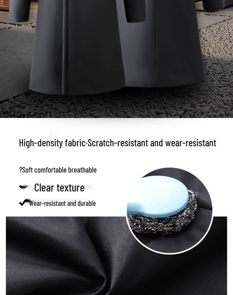 Men's Extra Long Winter Coat - Army Green, Waterproof, Windproof, Thickened Cotton with Removable Velvet Lining, Coldproof for Northeast Winters.