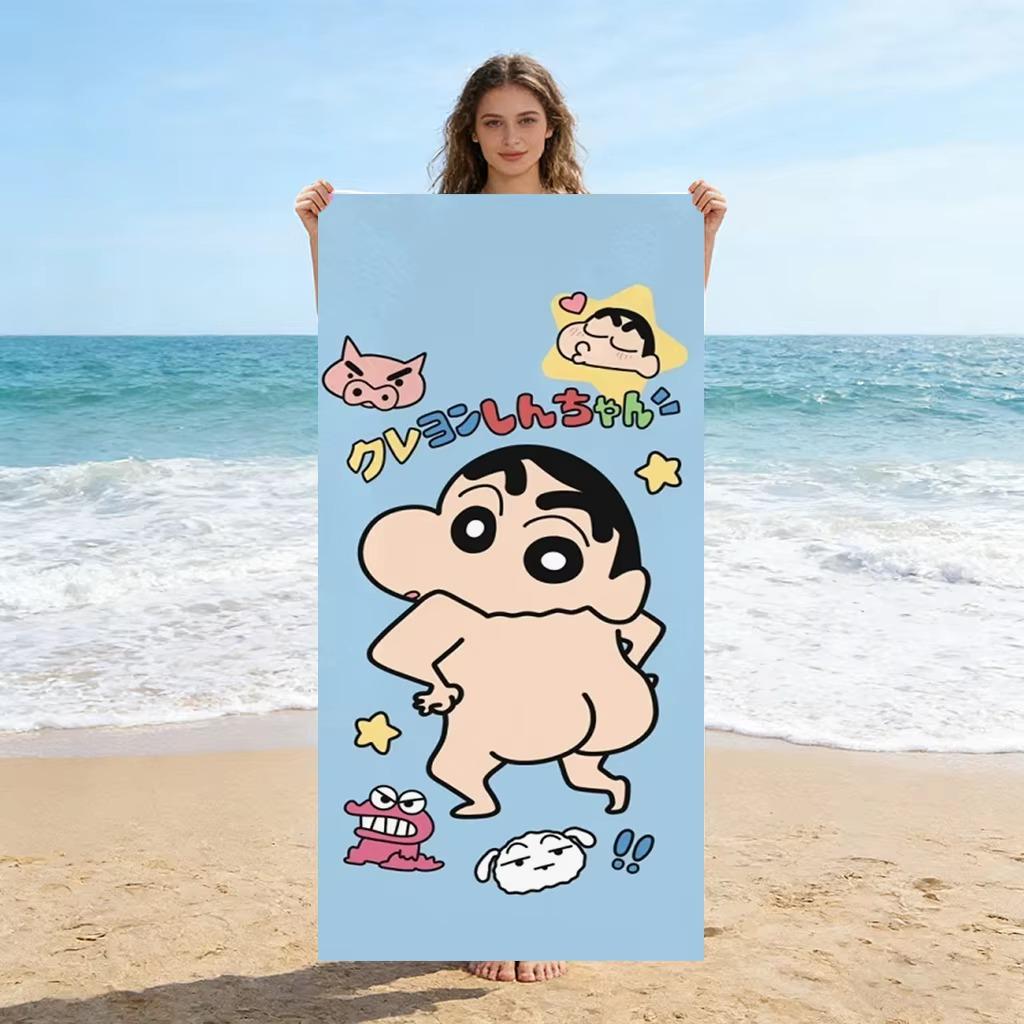 Shin-chan Japanese Animation Beach Towel Quick-drying Suitable for Yoga Gym Pool Beach Summer Funny Gift for Friends And Family