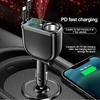 5-in-1 120W Car Fast Charger USB Type-C Power Adapter Retractable Phone Charger With Roof Starlight Car Cigarette Lighter