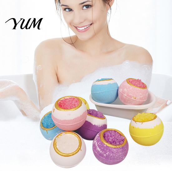 Bathing Accessories 100G Handmade Sea Salt Bath Bombs, Natural Plants Extract Essential Oils Fizzies Ball Ball, Dry Skin Moisturizing Shower for Women