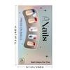 4th of July Press on Nail Square French Tip Fake Nail Independence False Nail with American Flag Star Stick on Nail