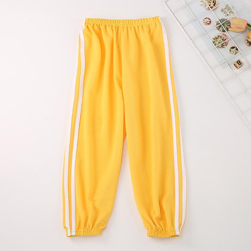 Children's Summer Solid Color Basic Sports Pants Boys Casual Joker Elastic Waist Girl Sweet and Lovely Mosquito Pants