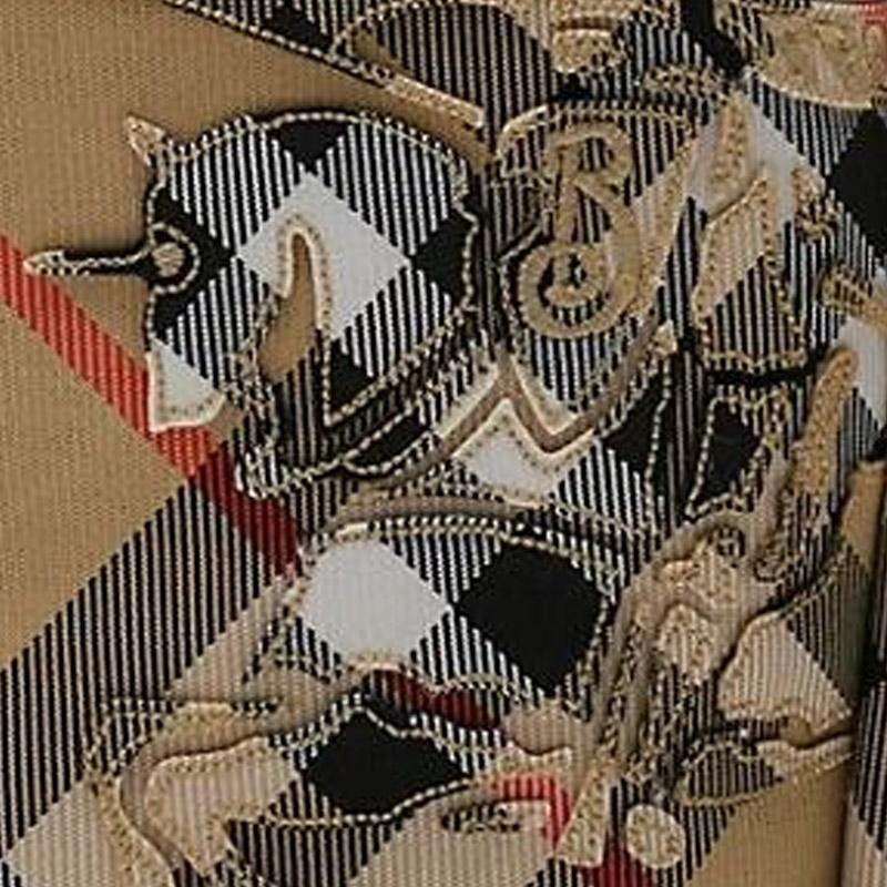 Burberry Vintage Check Canvas Crossbody Bag With Equestrian Knight Embroidery For Daily Use