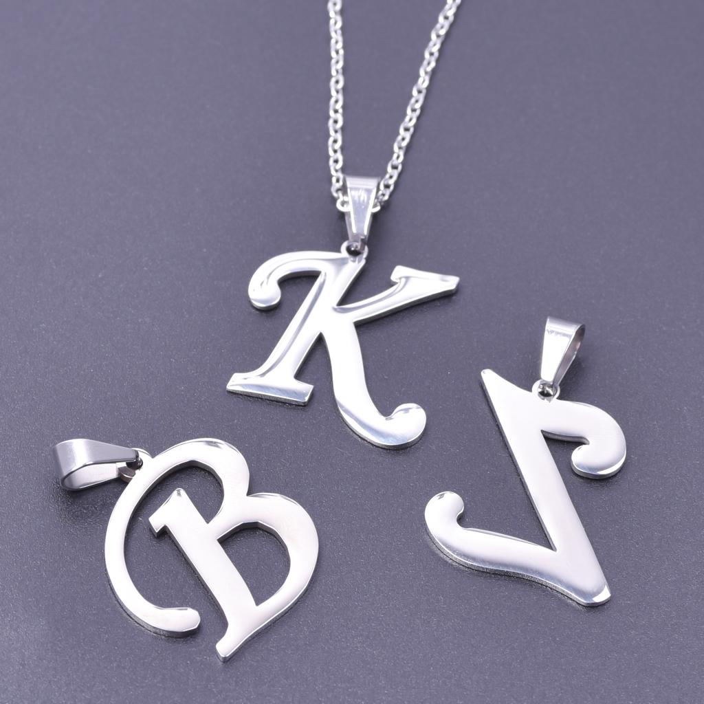26 Buchstaben Halskette Edelstahl Initialen Halsketten Für Frauen Männer Anhänger Großes Alphabet Kette Am Hals Choker Kette Mann