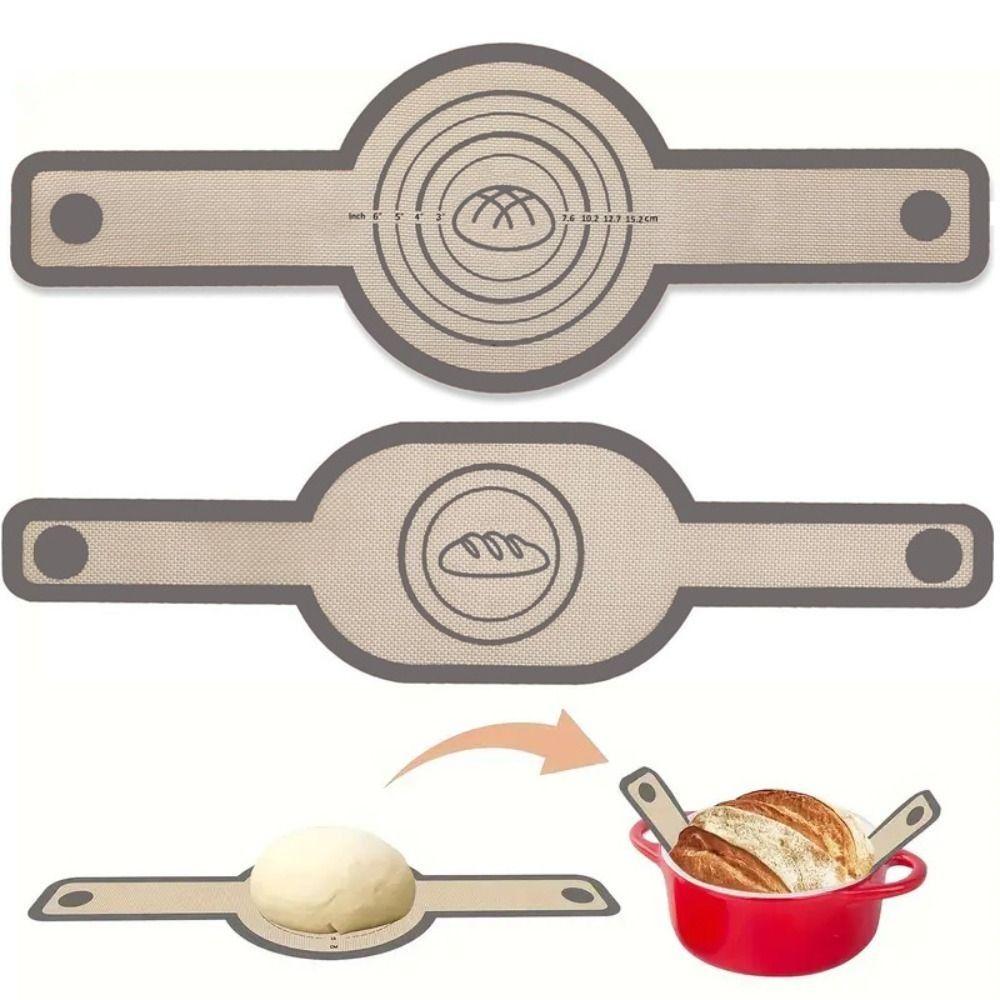 

2Pcs Oval and Round Bread Sling Silicone Dough Transfer Mat Bread Kneading Pad Kitchen Baking Tools 0.4mm thick помаранчевий