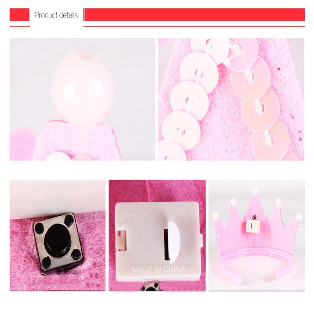 Fashion Prince Princess Kids Adult Favors Crown LED Light Birthday Hat Hair Band