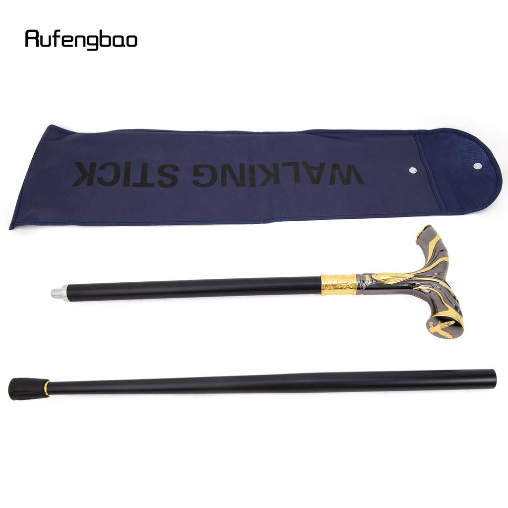 Gold Schwarz Fließende Linien Adler Luxus Mode Cosplay Stock Party Dekorativer Stock Eleganter Krummstabknauf Gehstock 92cm