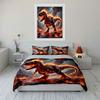 Fiery dinosaur amidst lava. Bedding sets Duvet cover sets Duvet covers Pillowcases(1 * Duvet Cover 2 * Pillowcases without duvet insert)