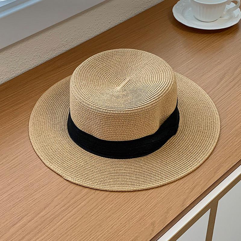 Summer Straw Hat With Large Brim Sunshade For Beach And Outdoor Leisure