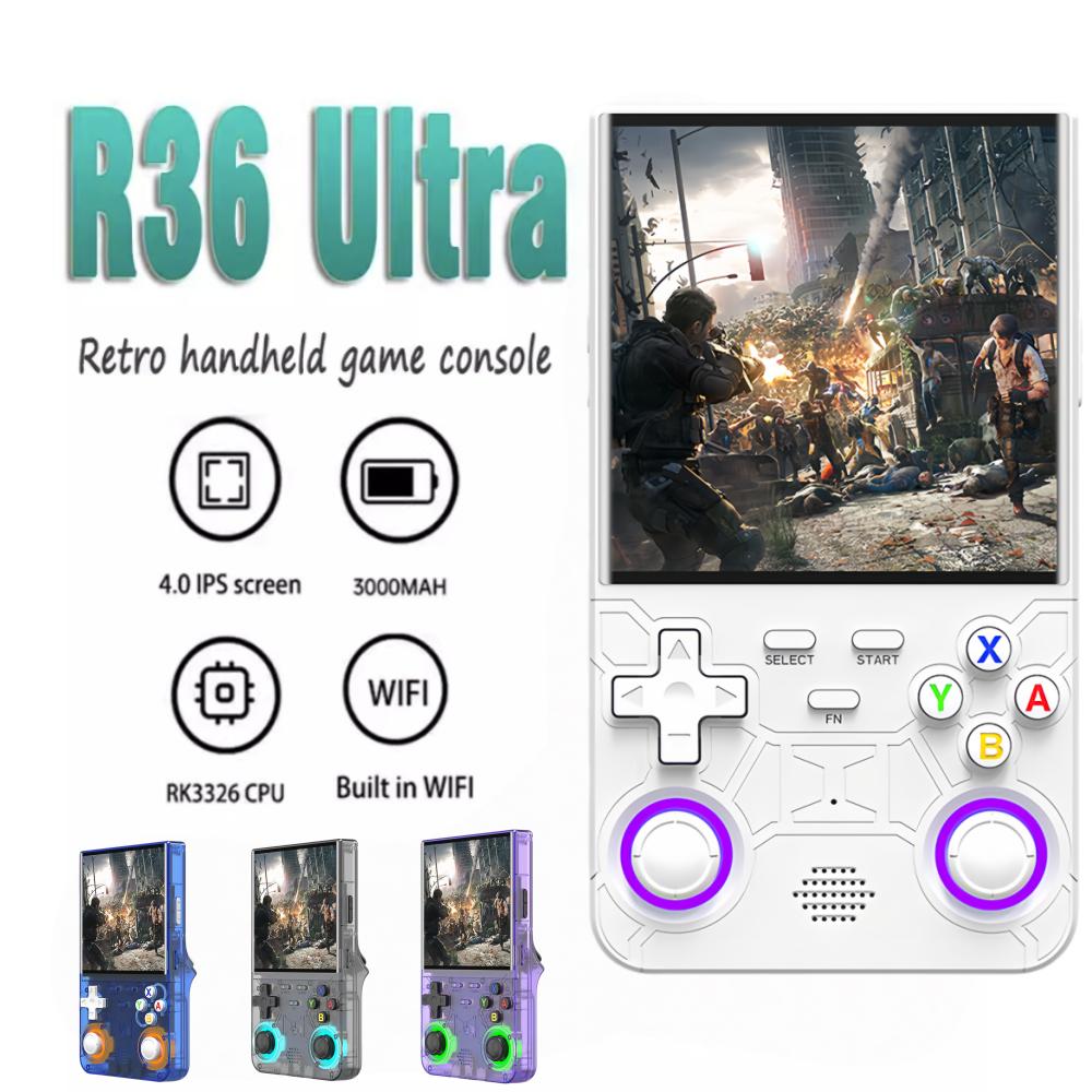 R36 Ultra Handheld Retro Video Game Console IPS Screen 128GB Preloaded Games Portable Pocket Player with Linux System R36Ultra