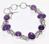 Pretty Natural Amethyst 925 Silver Plated Bracelet 9" Perfect For Gifting Z8H59