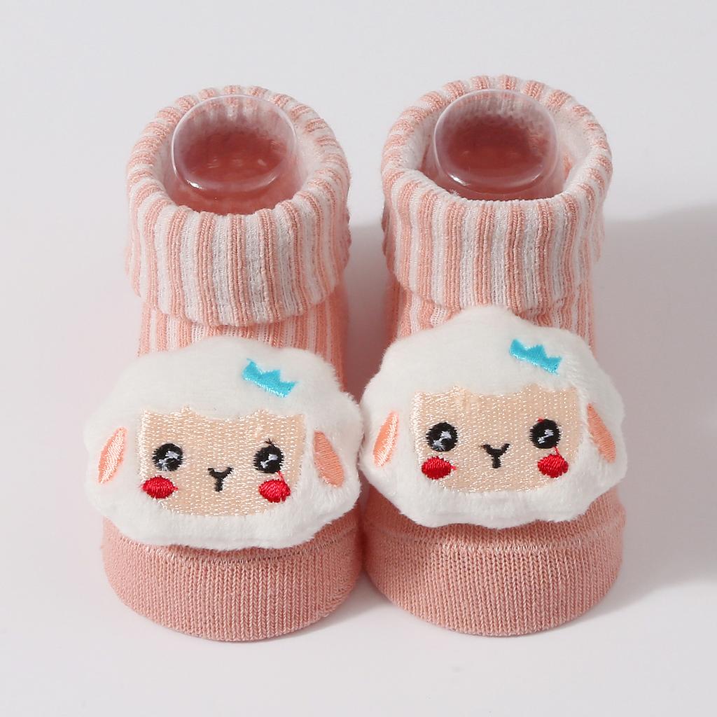New Kawaii Cotton Soft Socks for Newborn Baby Cartoon Animal 3D Doll Socks for Girls Boys Infant Pink Short Socks 0-6 Month