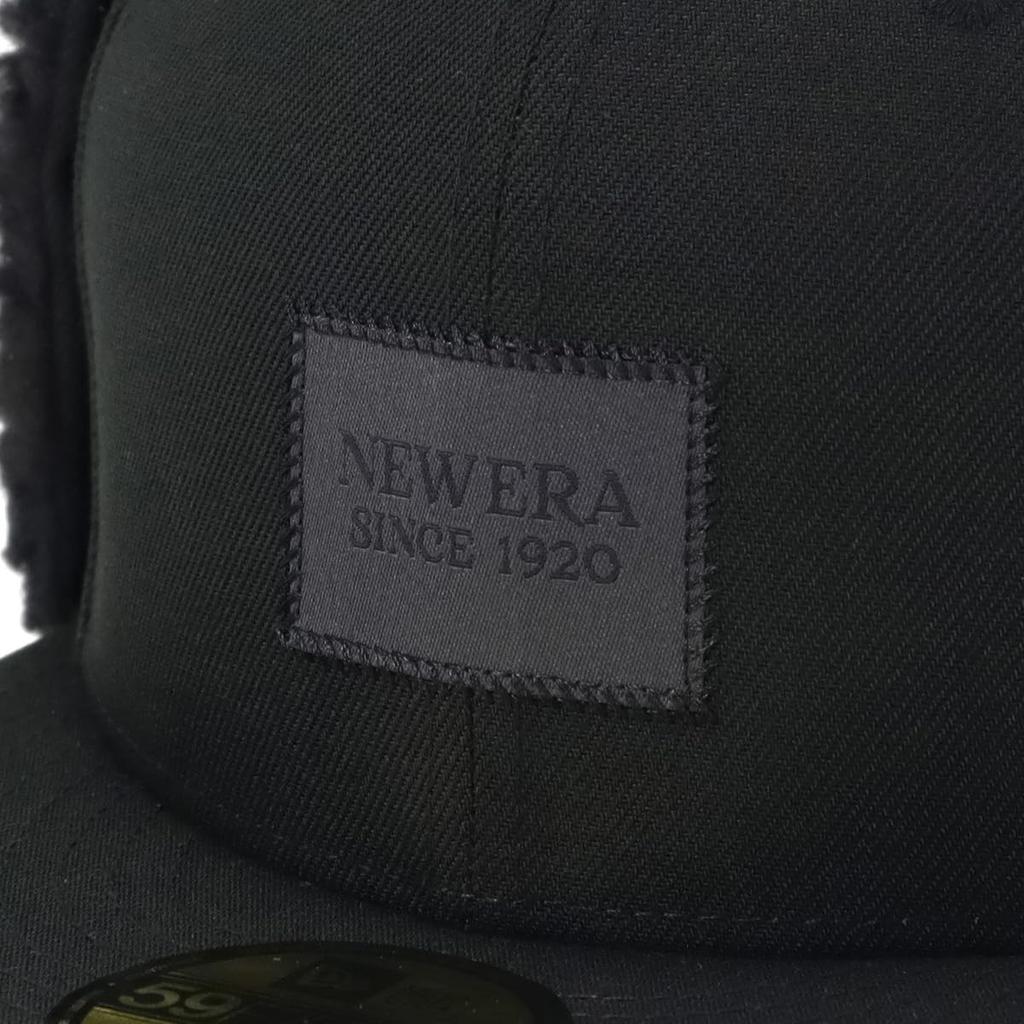 New Era Cap 59FIFTY Dog Ear Boa Black 7 5950 DOGEAR WOVEN PATCH BLK 3/8