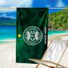 Green Football Club Emblem Printed Beach Towel, Super Soft Microfiber, Perfect Gift Birthday, for Pool, Beach, Travel, for family and friends
