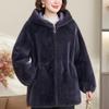 Middle-aged Women's Faux Fur Coat Winter Outerwears Hooded Elegant Thick Warm Fur Jackets for Women Clothes