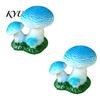 DIY Craft Supplies 2 Pcs Mini Mushroom Figurines, Miniature Resin Figures Tabletop Scenes for Micro Landscape, Fairy Garden, Aquarium, Bonsai