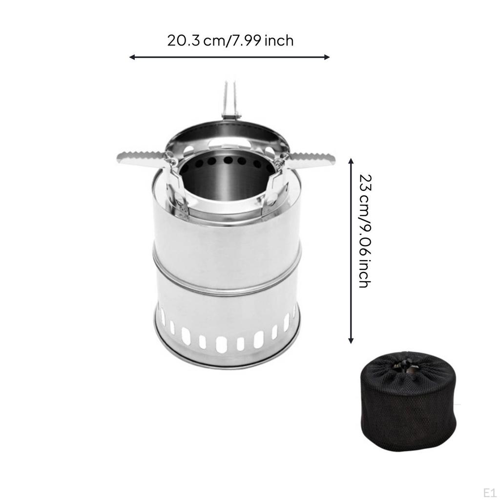 Portable Stainless Steel Camp Cooker Ventilated Outdoor Gear for Barbecue