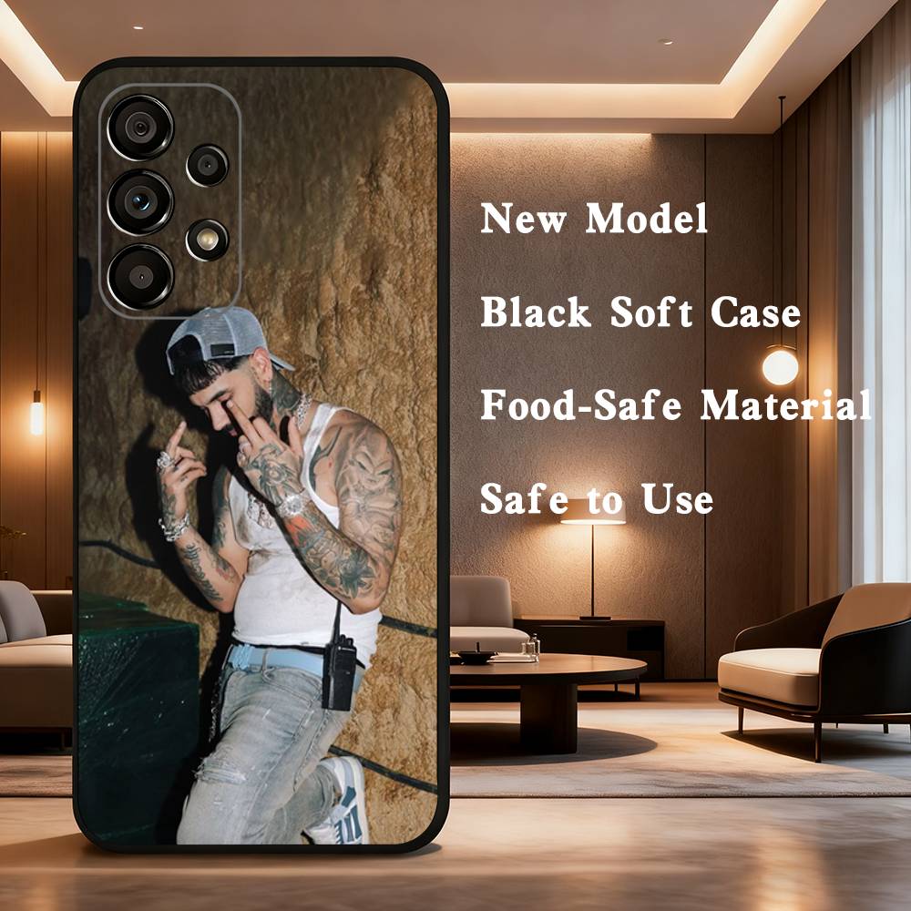 Rapper A-Anuel AA Real For Samsung Galaxy A53,31,52,72,41,Note,J7,8,9,5G,22,73,32,71, Soft Black Silicone Case