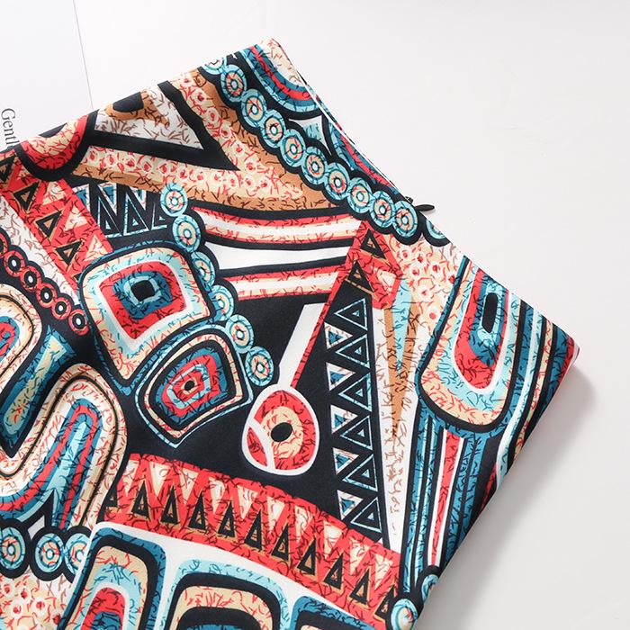 Digital Print Women's Pencil Skirt - Hip-Hugging, Half-Length