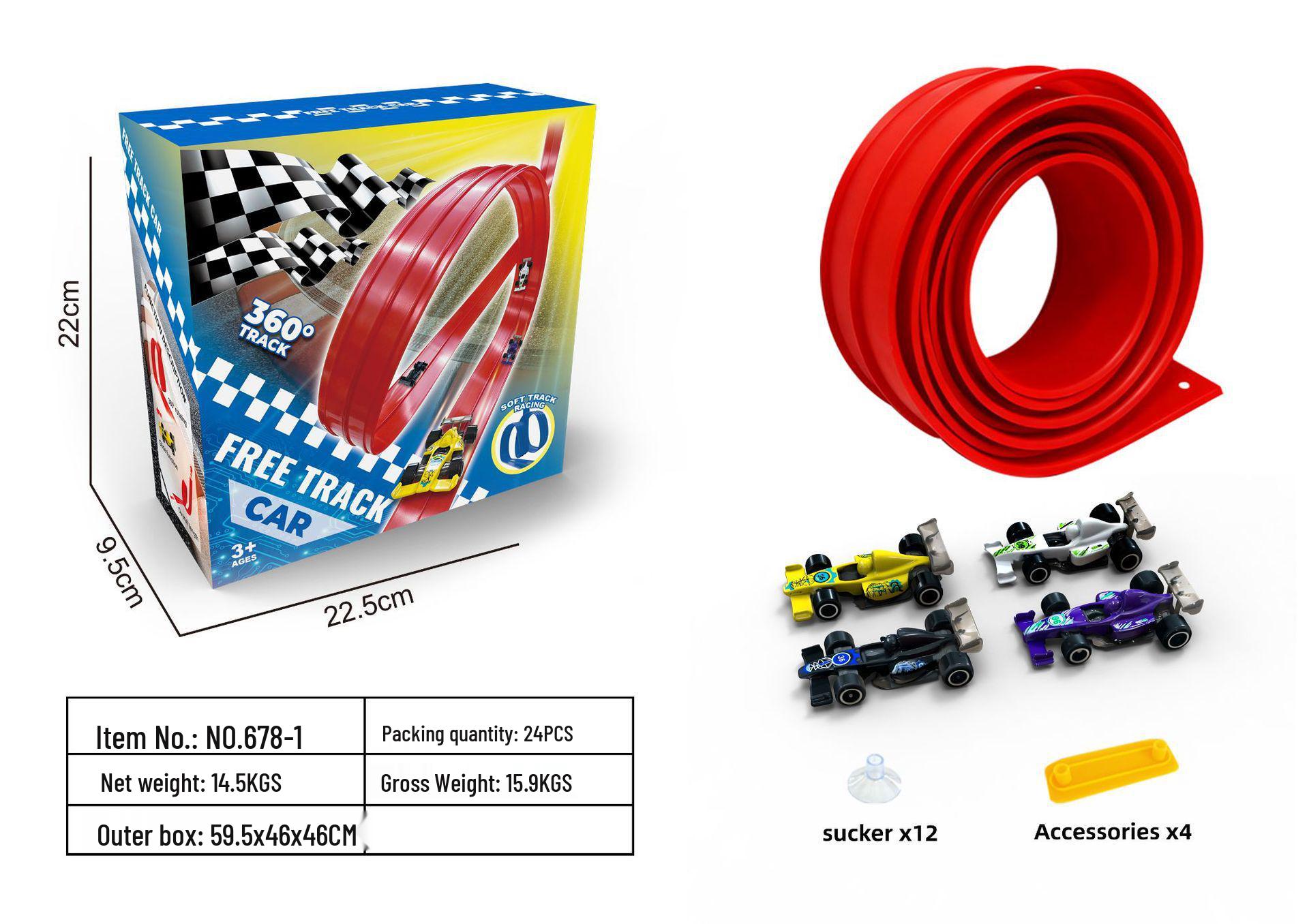 Cross-Border Gravity Inertia DIY Double Track Racing Car Toy Set – Cool Alloy Sliding Track for Boys
