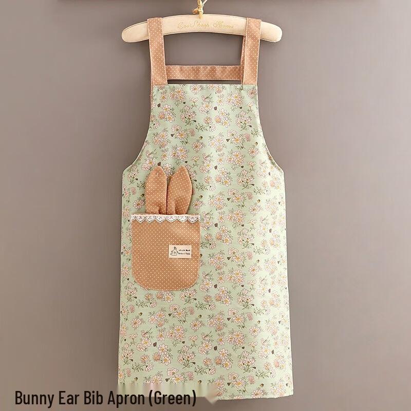 Canvas Rabbit Ear Bib Apron with Hand Towel