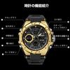 RORIOS Men's Analog-Digi Watch with Chronograph, Stopwatch, Date Display, Day of the Week Display, Waterproof, LED Luminous Display, Multi-Function,