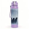 1PC Silhouette Group Cat Window Scene Print 750ml Color Plastic Sports Water Bottle Leakproof Flip Straw Lid Suitable for Sports Office Home Use