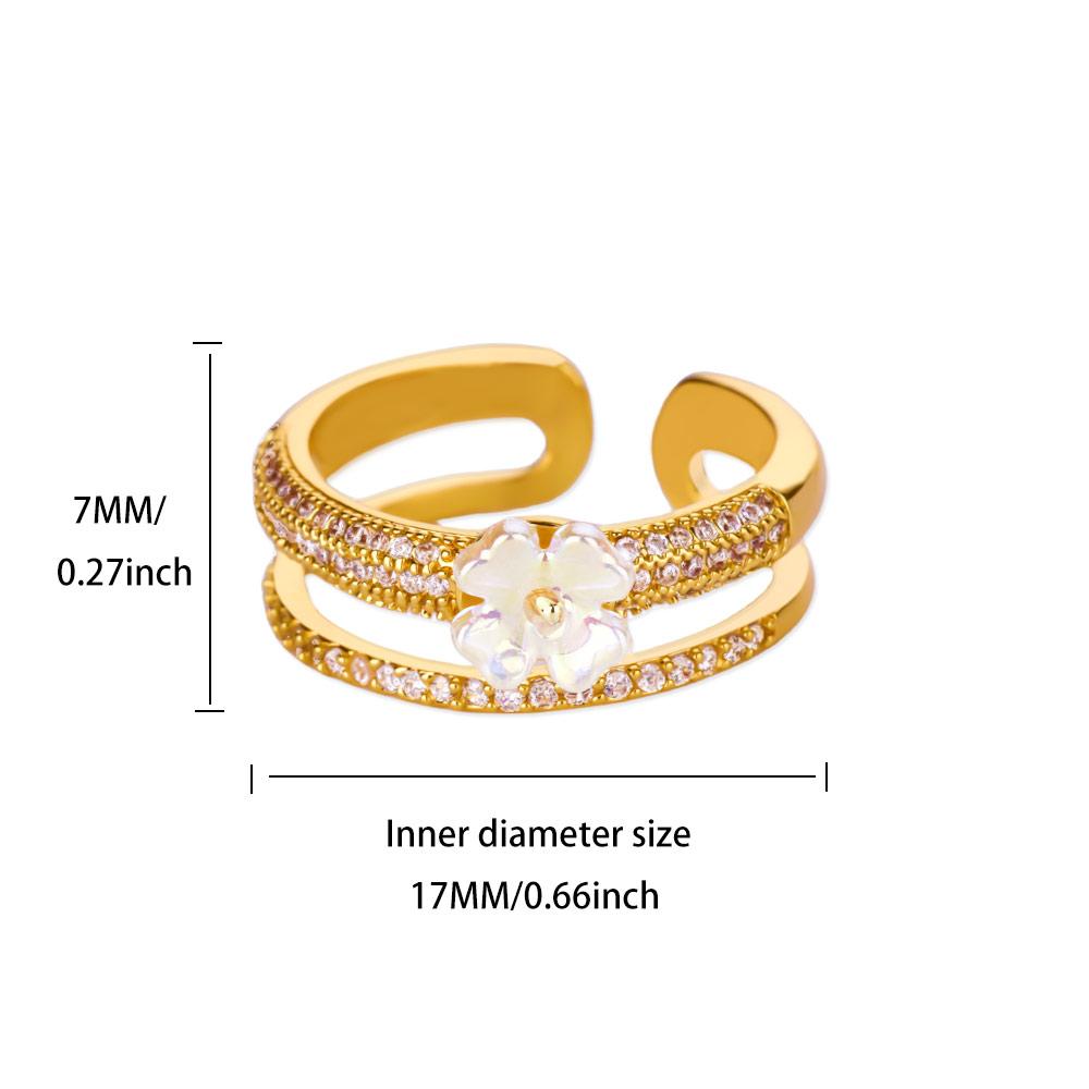 Luxury Bow Stainless Steel Rings for Women Cubic Zirconia Golden Ring Artificial Pearl Wedding Jewelry Fashion Accessories Gifts