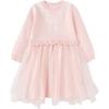 Balabala Girls' Red Mesh Princess New Year Dress