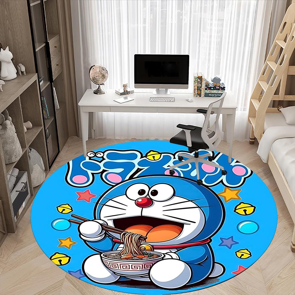 1pcDoraemon Noodles Office Round Area Rug, Indoor Mat Suitable For Office,Bedroom Living Room Home Decor, Room Deco A0928141